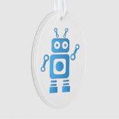 Blue Retro Robot Ornament (Vorderseite)