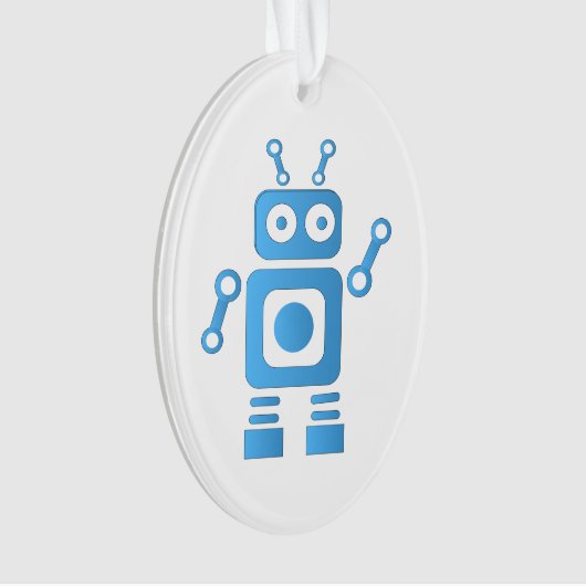 Blue Retro Robot Ornament (Vorderseite)