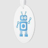 Blue Retro Robot Ornament (Vorderseite)