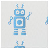 Blue Retro Robot Stoff (Nahaufnahme)