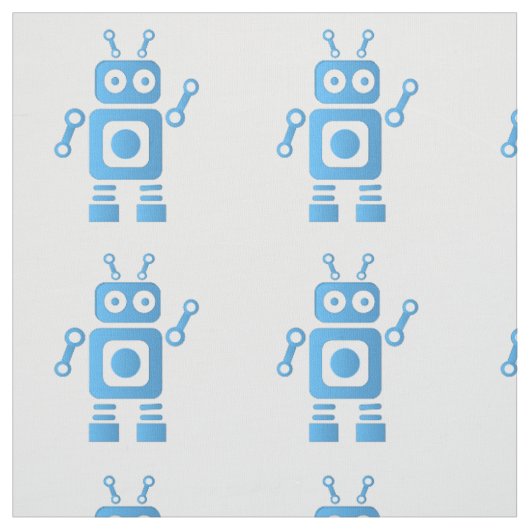 Blue Retro Robot Stoff (Muster)
