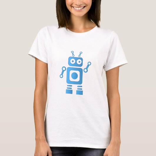 Blue Retro Robot T-Shirt (Vorderseite)