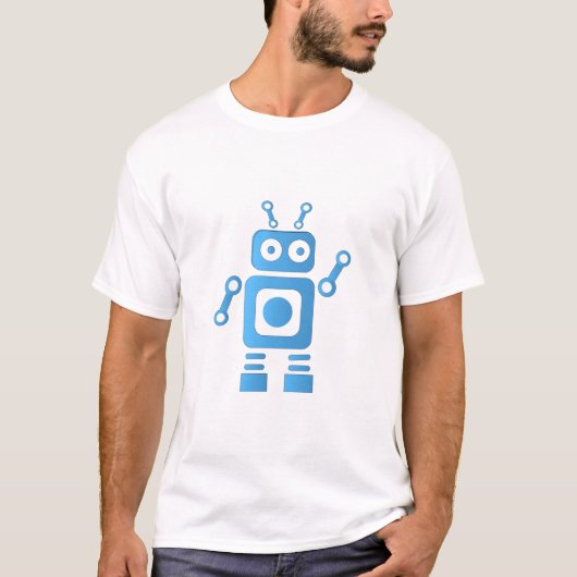 Blue Retro Robot T-Shirt (Vorderseite)