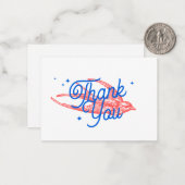 Blue Retro Script Vintag schlucken als Sie Mitteilungskarte (Vorderseite/Rückseite Beispiel)