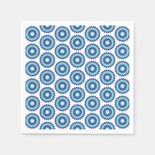 Blue Retro Serviette (Vorderseite)