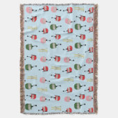 Blue Retro Skilift Gondelbahn Winterski Decke (Vorderseite Vertikal)