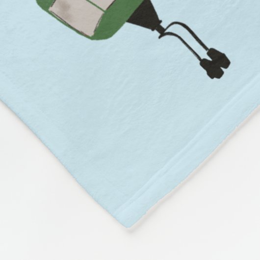 Blue Retro Skilift Gondelbahn Winterski Fleecedecke (Ecke)