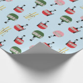 Blue Retro Skilift Gondelbahn Winterski Geschenkpapier (Ecke)