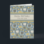Blue Retro Son Birthday Karte<br><div class="desc">Geburtstagskarte für Sohn mit lustigen blauen und bunten Retromustern und nachdenklichem Vers.</div>