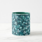 Blue Retro Squares Tasse (Zentrum)