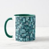 Blue Retro Squares Tasse (Links)