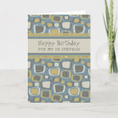 Blue Retro Stepdad Birthday Karte (Vorderseite)