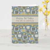 Blue Retro Stepdad Birthday Karte (Gelbe Blume)