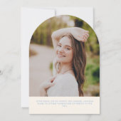 Blue Retro Striped Arch Graduation Announcement Einladung (Rückseite)