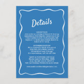 Blue Retro Stripes Wedding Details Card Begleitkarte (Vorderseite)