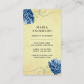 Blue Retro Stuhl Mobiliar Store Räume Designer Visitenkarte (Rückseite)