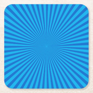 Blue Retro Sunburst Hintergrund Rechteckiger Pappuntersetzer