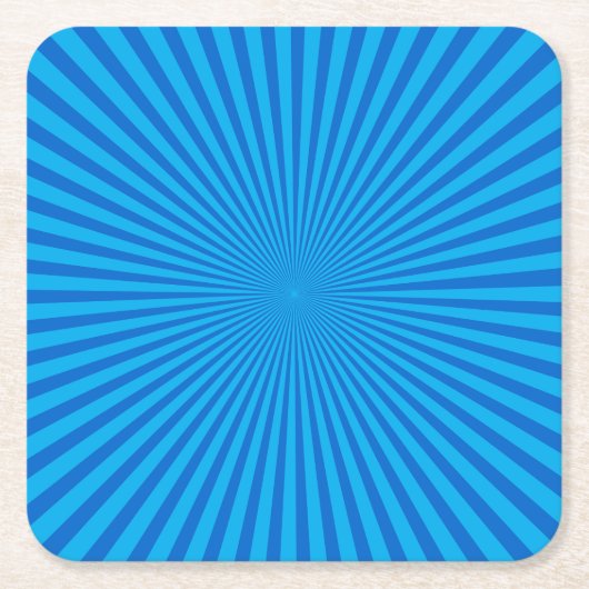 Blue Retro Sunburst Hintergrund Rechteckiger Pappuntersetzer (Vorderseite)