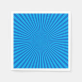 Blue Retro Sunburst Hintergrund Serviette (Vorderseite)