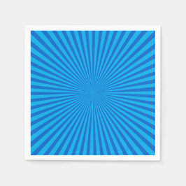 Blue Retro Sunburst Hintergrund Serviette