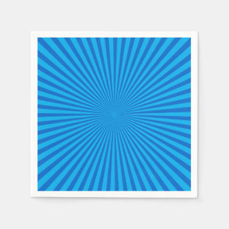 Blue Retro Sunburst Hintergrund Serviette