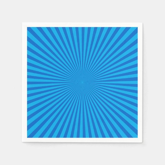 Blue Retro Sunburst Hintergrund Serviette (Vorderseite)