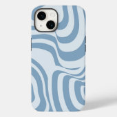 Blue Retro Swirl Groovy Y2K Muster Case-Mate iPhone Hülle (Rückseite)