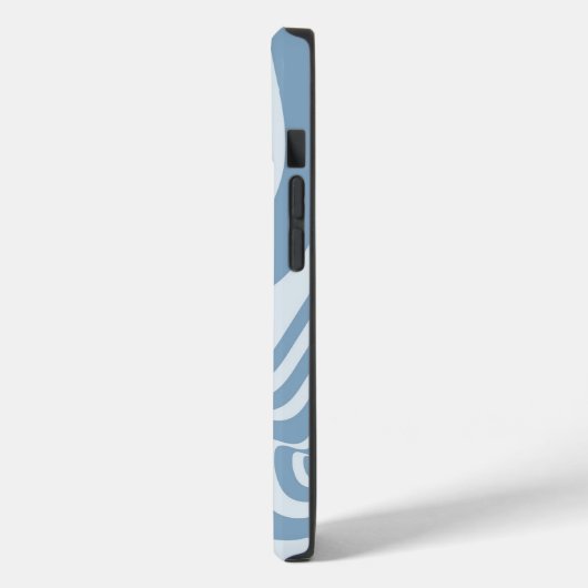 Blue Retro Swirl Groovy Y2K Muster Case-Mate iPhone Hülle (Rückseite / Links)