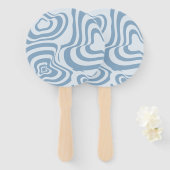 Blue Retro Swirl Groovy Y2K Muster Fächer (Vorne und Hinten)
