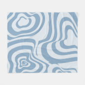Blue Retro Swirl Groovy Y2K Muster Fleecedecke (Vorderseite (Horizontal))