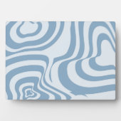 Blue Retro Swirl Groovy Y2K Muster Fotoplatte (Vorderseite)
