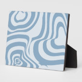 Blue Retro Swirl Groovy Y2K Muster Fotoplatte (Seite)
