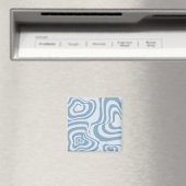 Blue Retro Swirl Groovy Y2K Muster Magnet (In Situ (Geschirrspüler))