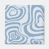 Blue Retro Swirl Groovy Y2K Muster Magnet (Vorne)