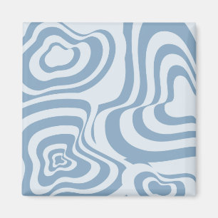 Blue Retro Swirl Groovy Y2K Muster Magnet