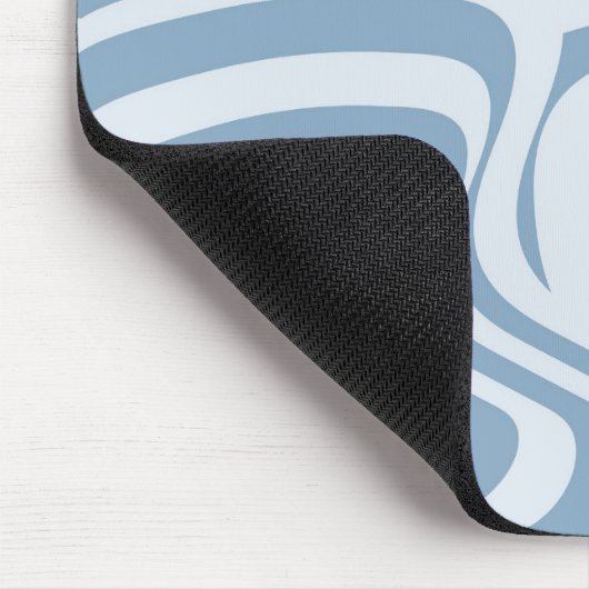 Blue Retro Swirl Groovy Y2K Muster Mousepad (Ecke)