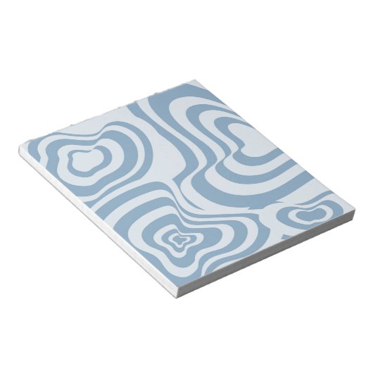 Blue Retro Swirl Groovy Y2K Muster Notizblock (angewinkelt)
