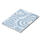 Blue Retro Swirl Groovy Y2K Muster Notizblock (Rotiert)