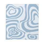 Blue Retro Swirl Groovy Y2K Muster Notizblock (Vorderseite)