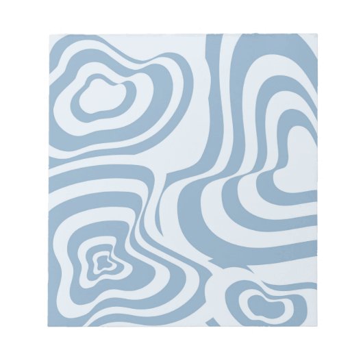 Blue Retro Swirl Groovy Y2K Muster Notizblock (Vorderseite)