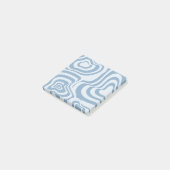 Blue Retro Swirl Groovy Y2K Muster Post-it Klebezettel (angewinkelt)