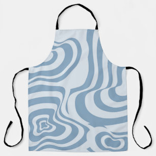 Blue Retro Swirl Groovy Y2K Muster Schürze