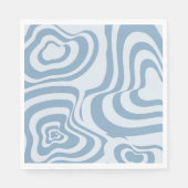 Blue Retro Swirl Groovy Y2K Muster Serviette (Vorderseite)