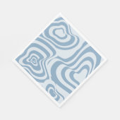 Blue Retro Swirl Groovy Y2K Muster Serviette (Ecke)
