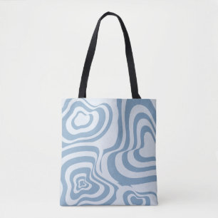 Blue Retro Swirl Groovy Y2K Muster Tasche