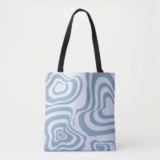 Blue Retro Swirl Groovy Y2K Muster Tasche (Vorderseite)