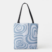 Blue Retro Swirl Groovy Y2K Muster Tasche (Rückseite)