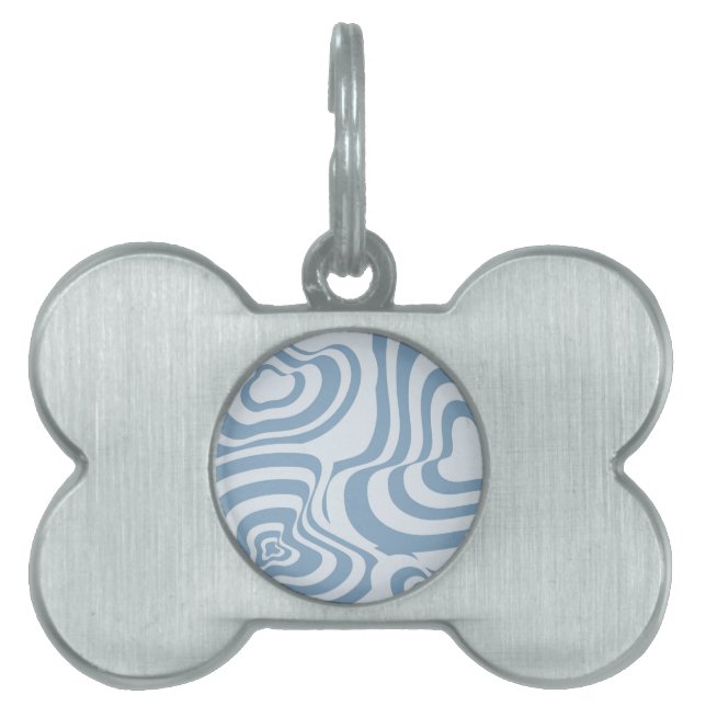 Blue Retro Swirl Groovy Y2K Muster Tiermarke (Vorderseite)