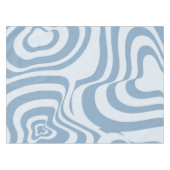 Blue Retro Swirl Groovy Y2K Muster Tischdecke (Vorderseite (Horizontal))