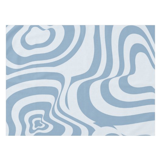 Blue Retro Swirl Groovy Y2K Muster Tischdecke (Vorderseite (Horizontal))